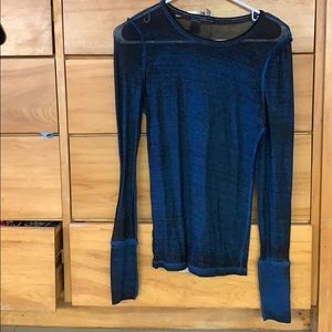 Dark blue transparent fitted shirt